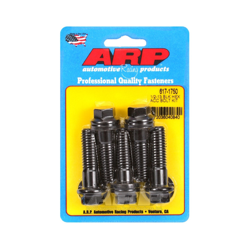 Set de șuruburi și piulițe universale ARP 1/2-13 – Șuruburi hexagonale cu finisaj negru oxidat, x5 - ARP-617-1750 - 617-1750 - 3666618191652